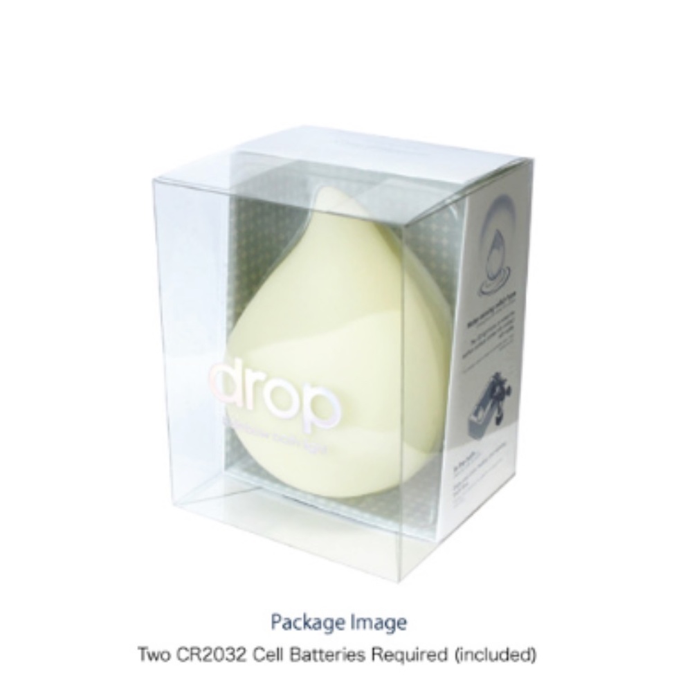 NIB Dreams White Water Drop Shaped Rainbow Gradient Color Changing Bath Light - Picture 1 of 8